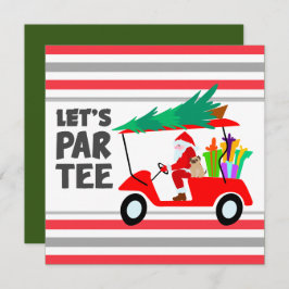 Carro de golf con Santa Claus Let Par Tee Golfer