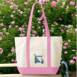 Carro de golf personalizado azul preppy Bolsa Tote