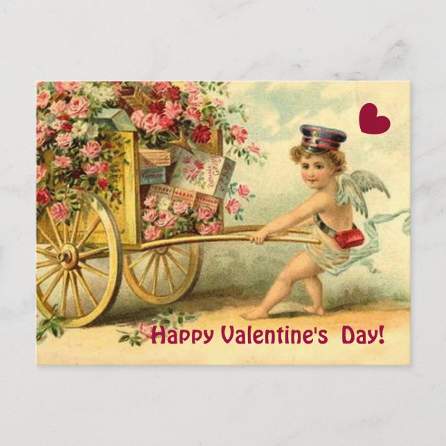 Carro de la querube de la tarjeta del día de San (Anverso)