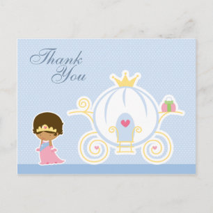 Carro de princesas de chica lindo gracias postal