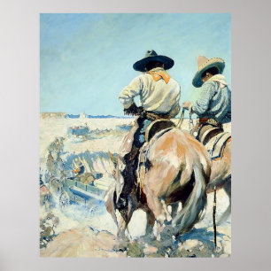 Carro de Suministros Arte Occidental por NC Wyeth