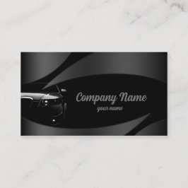 Carro delantero negro en tarjeta de negocios de cu
