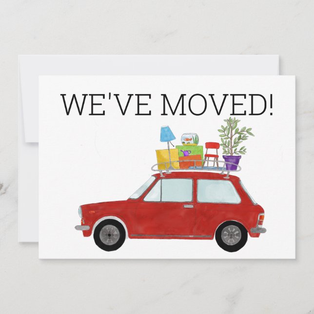 Carro vintage Nueva tarjeta de dirección (Anverso)