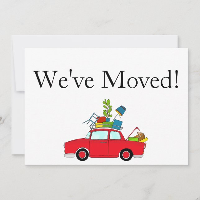 Carro vintage Nueva tarjeta de dirección (Anverso)