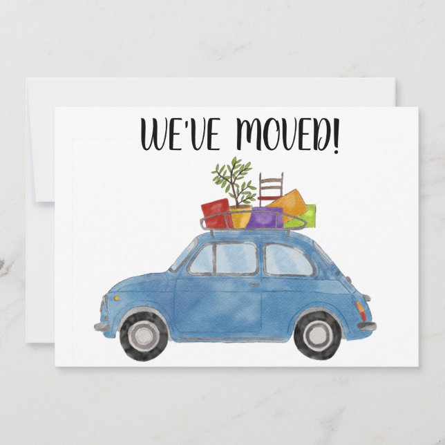 Carro vintage Nueva tarjeta de dirección (Anverso)