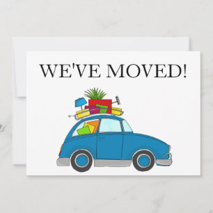 Carro vintage Nueva tarjeta de dirección