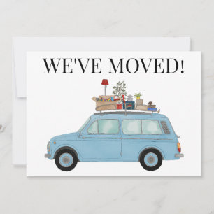 Carro vintage Nueva tarjeta de dirección