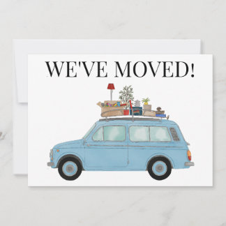 Carro vintage Nueva tarjeta de dirección