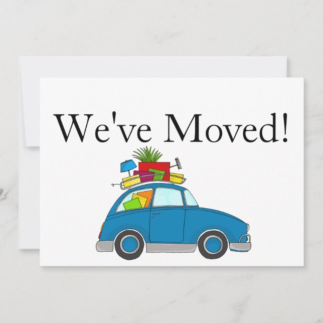 Carro vintage Nueva tarjeta de dirección (Anverso)