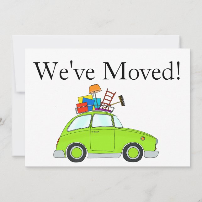 Carro vintage Nueva tarjeta de dirección (Anverso)