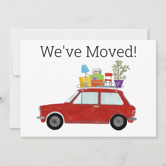 Carro vintage Nueva tarjeta de dirección (Anverso)