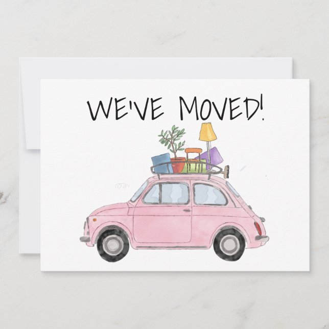 Carro vintage Nueva tarjeta de dirección (Anverso)