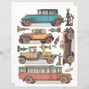 carros clásicos vintage mueren hoja de collage de 