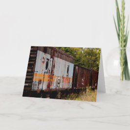 Carros de ferrocarril en blanco tarjeta 5x7