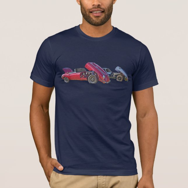 Carros tipo E clásicos Resumen de camiseta (Anverso)