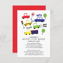 Carros y camiones - Tarjeta Baby Shower para bebé