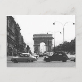Carros y tarjetas postales blancas y negras