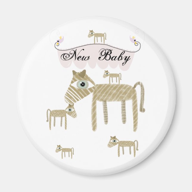 Carrousel de ponis pájaros etsy imán para nuevo be (Frente)