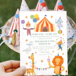 Carrusel Circus Color Carnival Invitación al cumpl