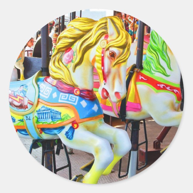 Carrusel - Coney Island, pegatina de NYC (Anverso)