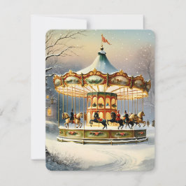 carrusel de nieve de navidad vintage