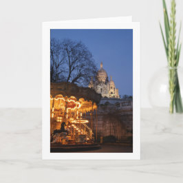 Carrusel de París Tarjeta de felicitación en blanc