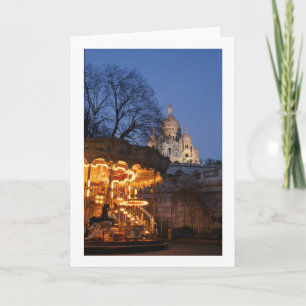 Carrusel de París Tarjeta de felicitación en blanc