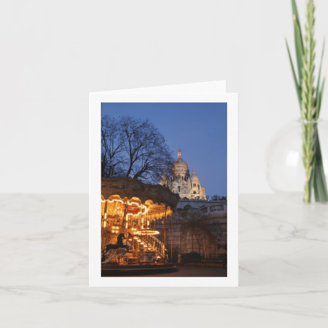 Carrusel de París Tarjeta de felicitación en blanc (Anverso)