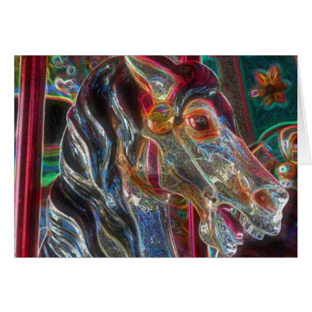 Carrusel Horse Abstract Art Card (Anverso (Horizontal))