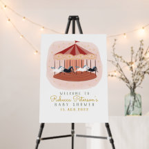 Carrusel rosa Ducha de bebé Bienvenida Junta de es