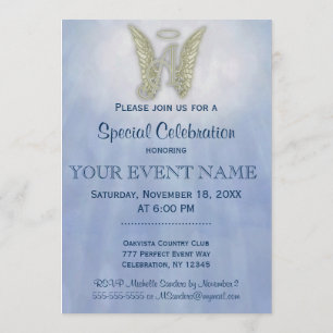 Carta A Angel Monograma Invitación