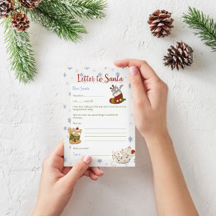 Carta a la plantilla de gatitos de Navidades de va