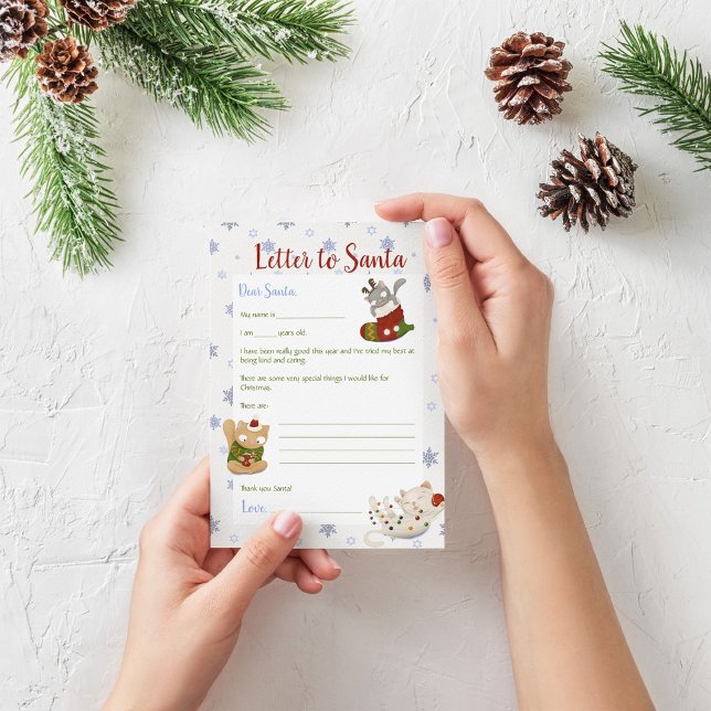 Carta a la plantilla de gatitos de Navidades de va (Subido por el creador)