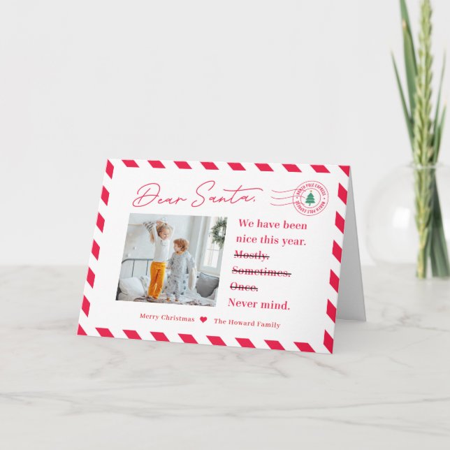 Carta A Las Tarjetas De Fotografía De Navidad De L (Anverso)