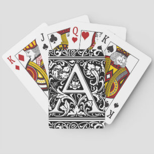 Carta A Monograma Medieval Art Nouveau