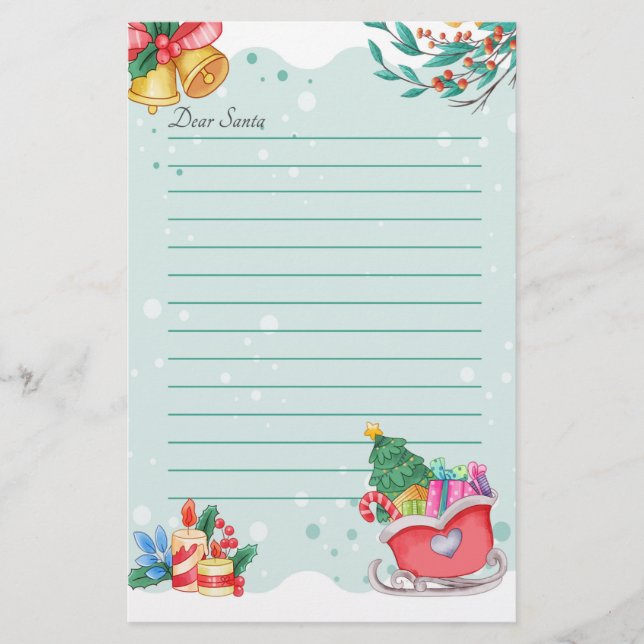 Carta a Santa Claus Navideña (Anverso)