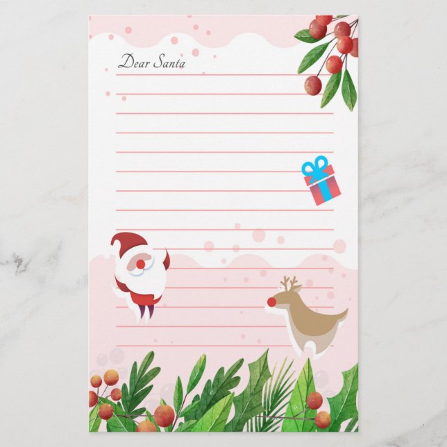 Carta a Santa Claus Navideña (Anverso)