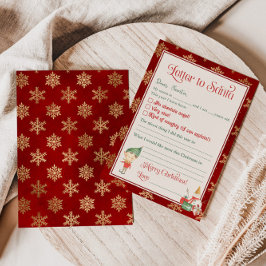 Carta a Santa de niño plantilla