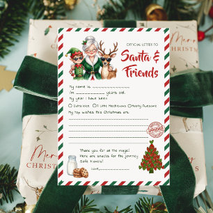 Carta a Santa Imprimible Divertida Navidad Niños