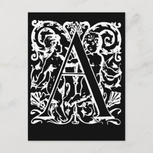 Carta A Tarjetas Monográficas en blanco y negro