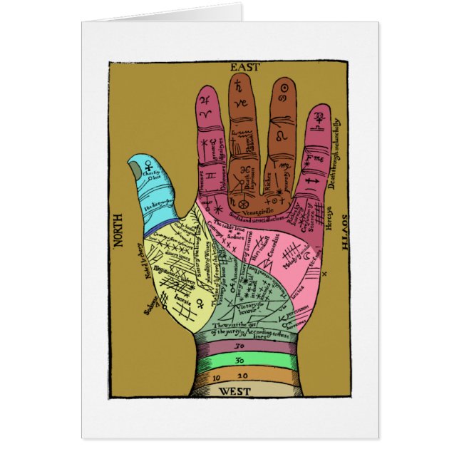 Carta antigua de la lectura de la palma (Frente)