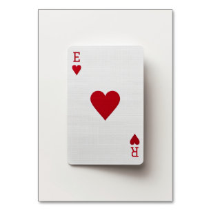 Carta As de Corazones - Número de Mesa Iniciales
