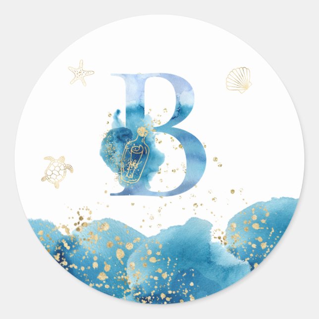 *~* CARTA B - Pegatina de sobres de Sea Ocean Beac (Anverso)