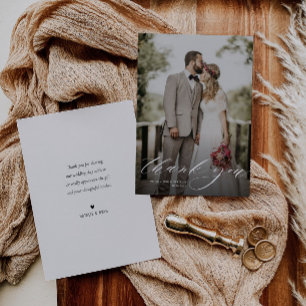 carta blanca boda tarjeta de agradecimiento
