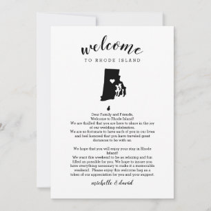 Carta Boda de Rhode Island de bienvenida e Itinera
