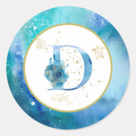 *~* CARTA D - Pegatina de sobres de playa náutica