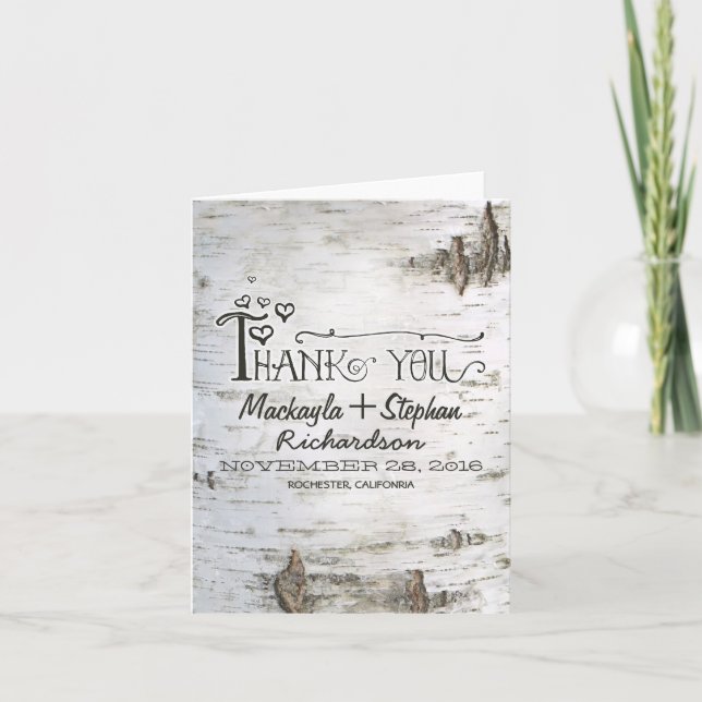 carta de agradecimiento al boda de ladrido de árbo (Anverso)