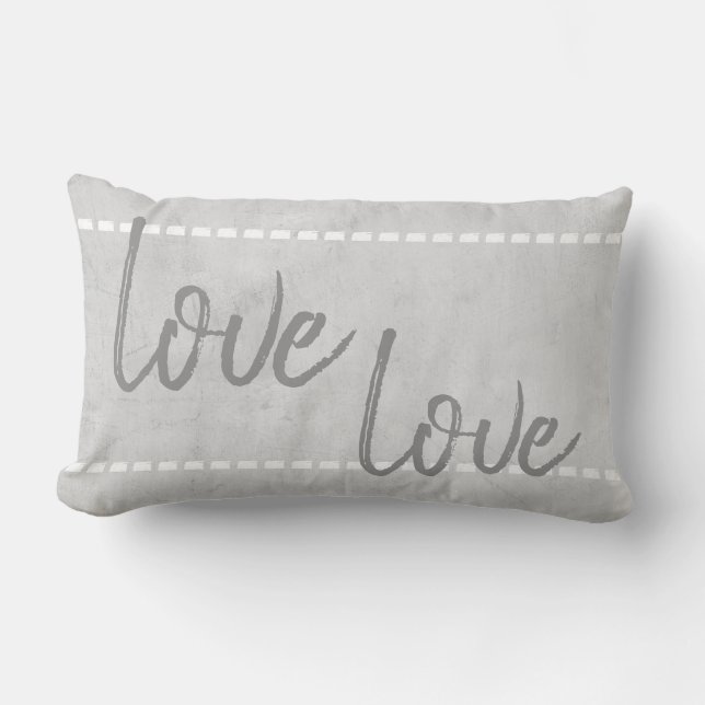 carta de amor almohada estilo rústico moda gris y  (Anverso)