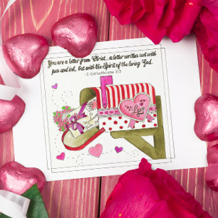 Carta de amor de la postal Inspiradora de Cristo