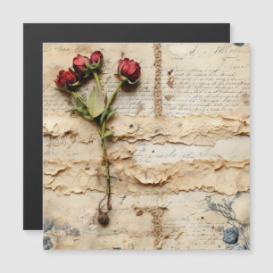Carta de amor de pergamino vintage con flores (2)